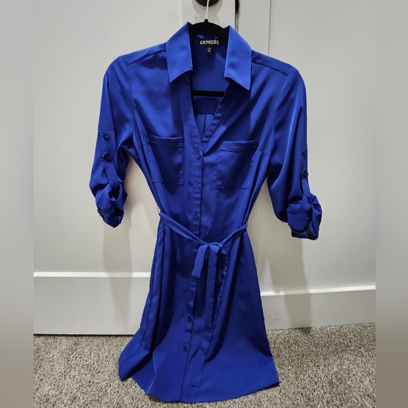 Express Portofino Dress Indigo Blue Size Small - Picture 1 of 3